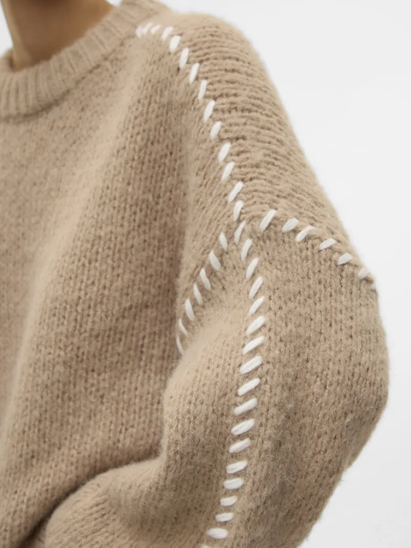 Vero Moda Pullover & Sweatshirts*VMFENG LS O-NECK PULLOVER GA BOO Silver Mink