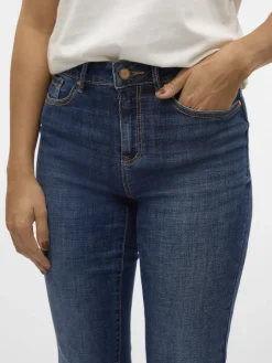 Vero Moda Jeans*VMFLASH MR STRAIGHT JEANS LI3300 GA NOOS Dark Blue Denim