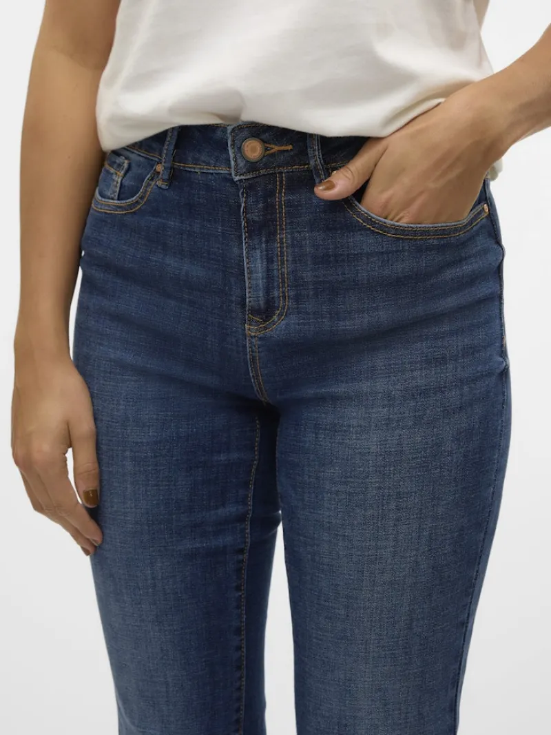 Vero Moda Jeans*VMFLASH MR STRAIGHT JEANS LI3300 GA NOOS Dark Blue Denim