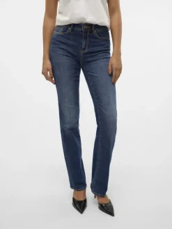 Vero Moda Jeans*VMFLASH MR STRAIGHT JEANS LI3300 GA NOOS Dark Blue Denim