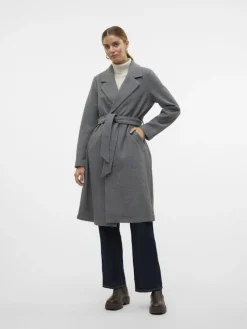 Vero Moda Jacken*VMFORTUNEAYA LONG COAT GA NOOS Medium Grey Melange