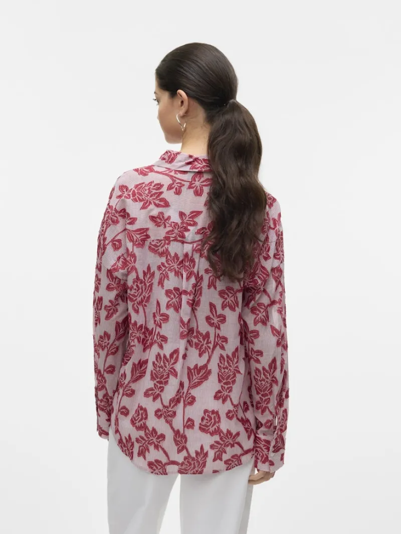 Vero Moda Blusen*VMFRANKIE LS SHIRT WVN karanda red