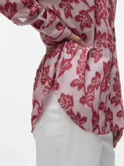 Vero Moda Blusen*VMFRANKIE LS SHIRT WVN karanda red