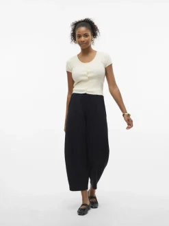 Vero Moda Hosen*VMFRO HW BARREL PANT JRS GA Black