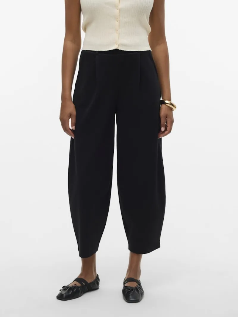 Vero Moda Hosen*VMFRO HW BARREL PANT JRS GA Black