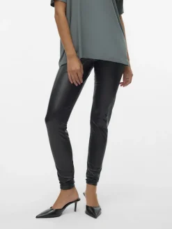 Vero Moda Hosen*VMGANA MW PL LEGGING NOOS Black