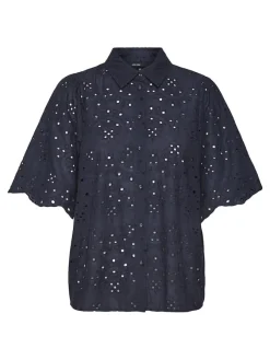 Vero Moda Blusen*VMHAY 2/4 EMB SHIRT WVN SPE Navy Blazer