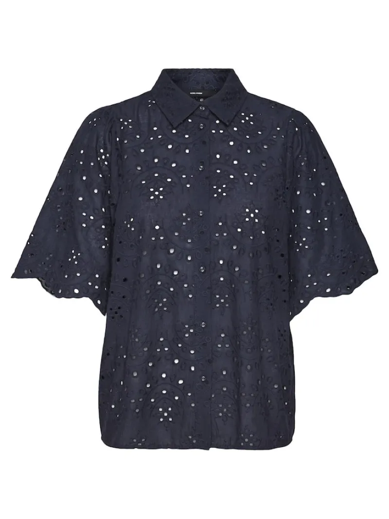Vero Moda Blusen*VMHAY 2/4 EMB SHIRT WVN SPE Navy Blazer