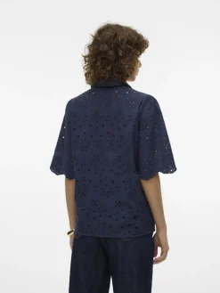 Vero Moda Blusen*VMHAY 2/4 EMB SHIRT WVN SPE Navy Blazer