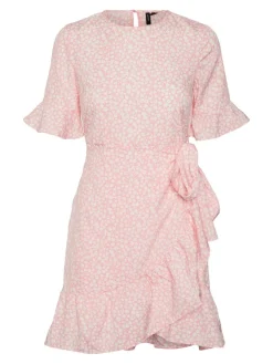Vero Moda Kleider*VMHENNA 2/4 O-NECK SHORT DRESS NOOS geranium pink