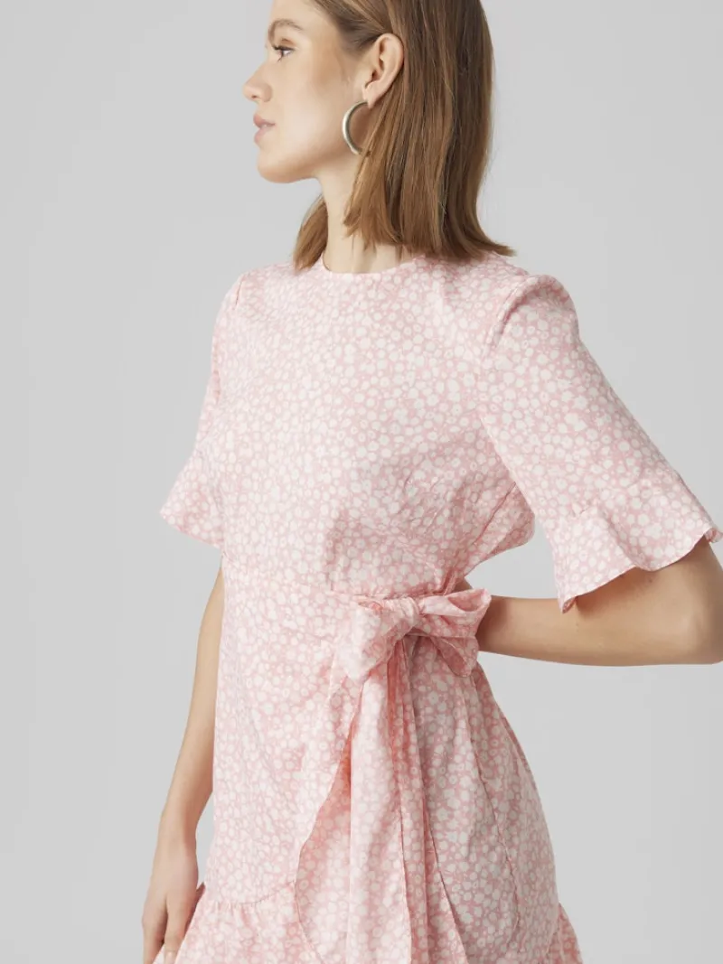 Vero Moda Kleider*VMHENNA 2/4 O-NECK SHORT DRESS NOOS geranium pink