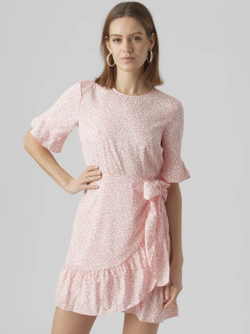 Vero Moda Kleider*VMHENNA 2/4 O-NECK SHORT DRESS NOOS geranium pink