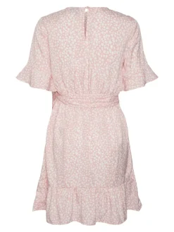 Vero Moda Kleider*VMHENNA 2/4 O-NECK SHORT DRESS NOOS geranium pink
