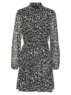 Vero Moda Kleider*VMHOLLY LS VOLUME SHORT DRESS WVN GA Black