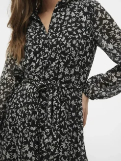 Vero Moda Kleider*VMHOLLY LS VOLUME SHORT DRESS WVN GA Black