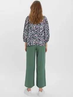 Vero Moda Blusen*VMINGA 2/4 V-NECK TOP WVN Black