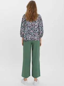 Vero Moda Blusen*VMINGA 2/4 V-NECK TOP WVN Black