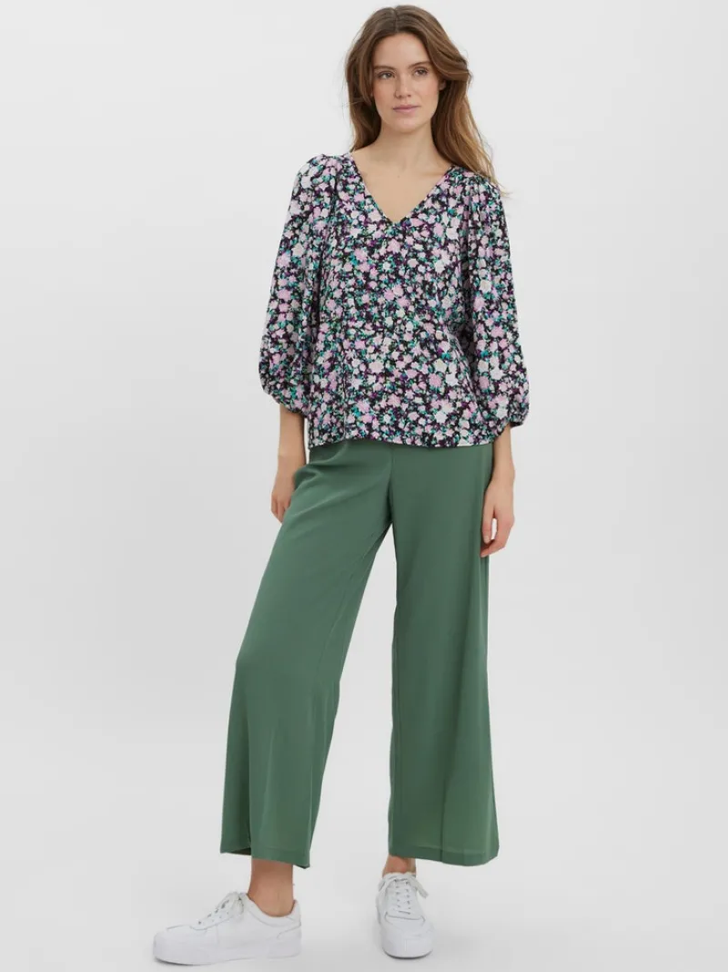 Vero Moda Blusen*VMINGA 2/4 V-NECK TOP WVN Black