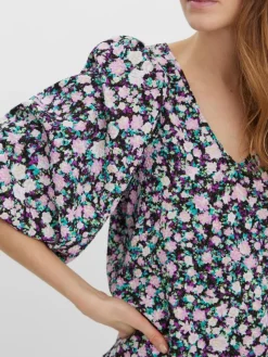 Vero Moda Blusen*VMINGA 2/4 V-NECK TOP WVN Black