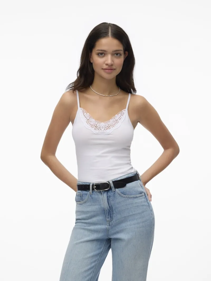 Vero Moda Shirts*VMINGE LACE SINGLET JRS NOOS Bright White