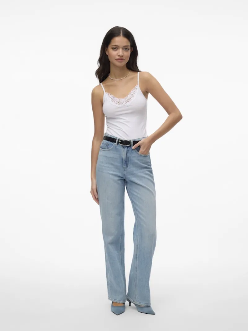 Vero Moda Shirts*VMINGE LACE SINGLET JRS NOOS Bright White