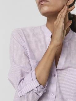 Vero Moda Blusen*VMISABELL L/S FOLD UP TUNIC NOOS lavendula