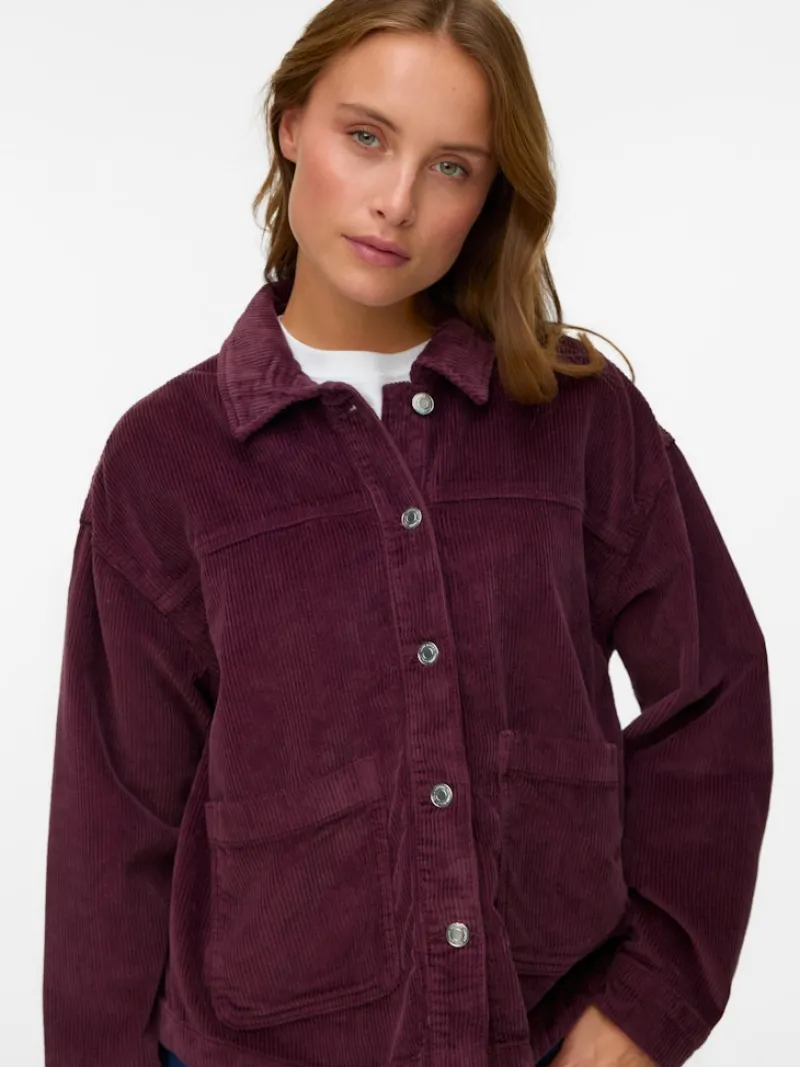 Vero Moda Jacken*VMJAMIE LS CORDUROY SHACKET MIX NOOS Winetasting