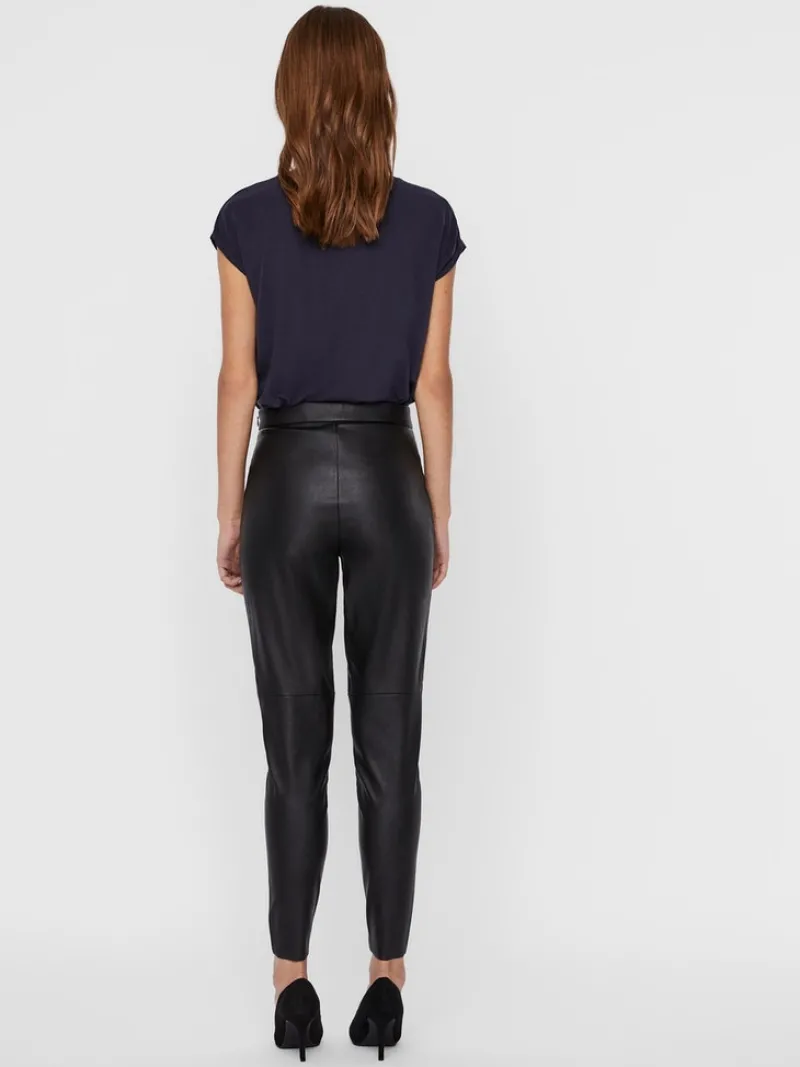 Vero Moda Hosen*VMJANNI HW PU LEGGING NOOS Black