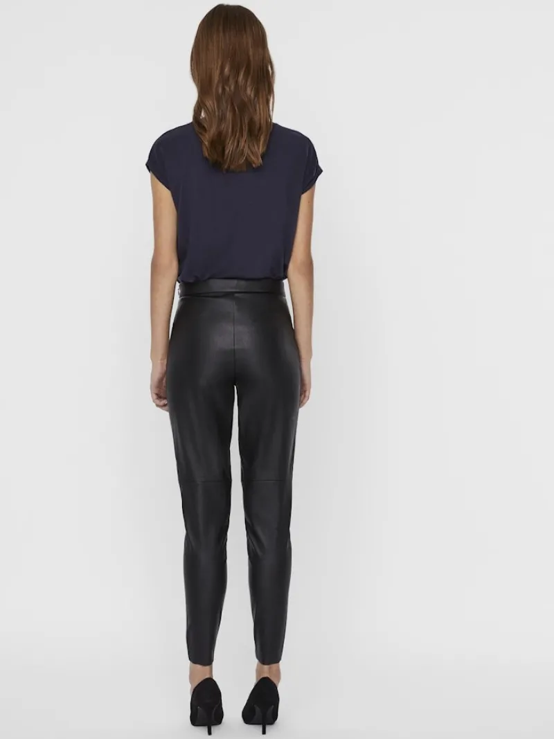 Vero Moda Hosen*VMJANNI HW PU LEGGING NOOS Black