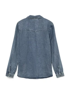 Vero Moda Blusen*VMJENNIE LS DENIM SHIRT MIX GA NOOS Medium Blue Denim