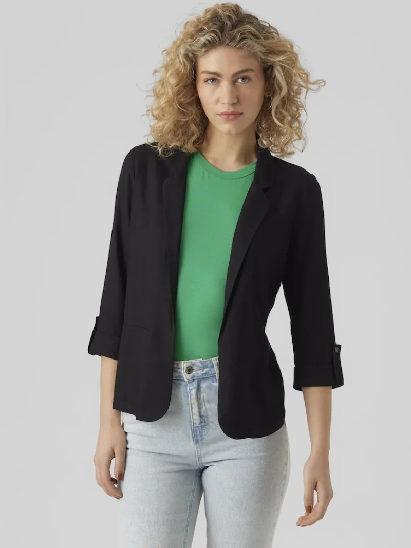 Vero Moda Jacken*VMJESMILO 3/4 LOOSE BLAZER WVN NOOS Black