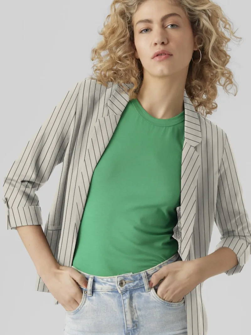 Vero Moda Jacken*VMJESMILO 3/4 LOOSE BLAZER WVN NOOS silver lining2