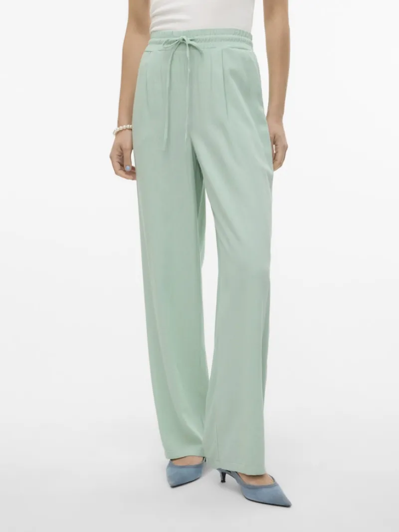 Vero Moda Hosen*VMJESMILO HW WIDE PANTS WVN NOOS silt green