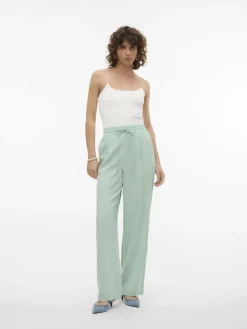 Vero Moda Hosen*VMJESMILO HW WIDE PANTS WVN NOOS silt green