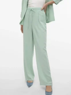Vero Moda Hosen*VMJESMILO HW WIDE PANTS WVN NOOS silt green