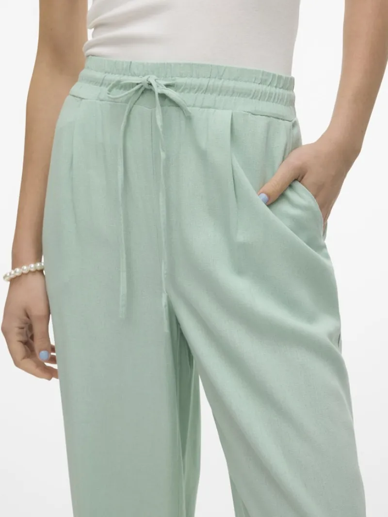 Vero Moda Hosen*VMJESMILO HW WIDE PANTS WVN NOOS silt green