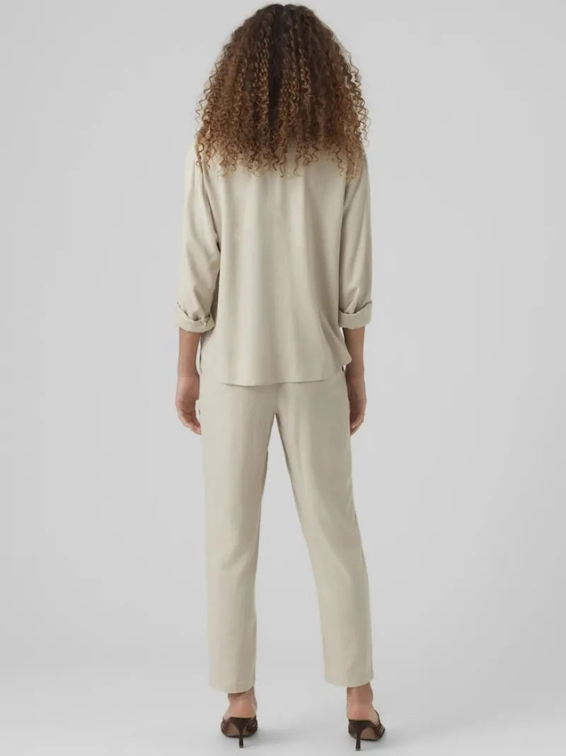 Vero Moda Hosen*VMJESMILO MW ANKLE PANTS WVN NOOS silver lining1