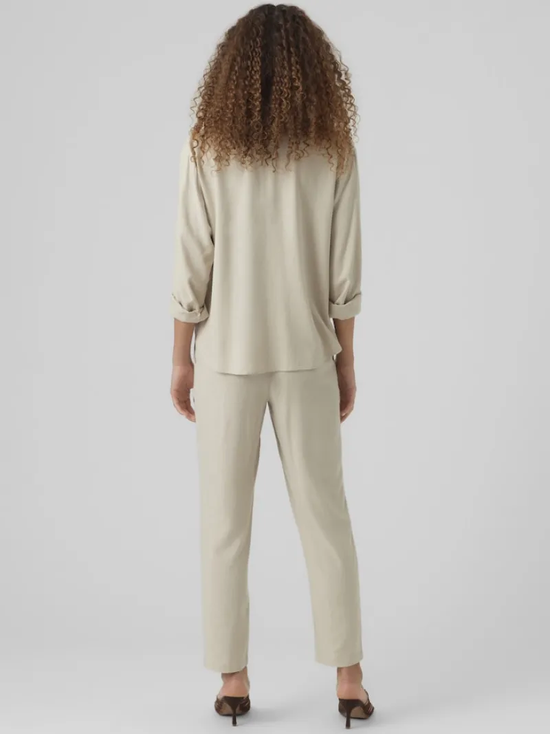 Vero Moda Hosen*VMJESMILO MW ANKLE PANTS WVN NOOS silver lining1