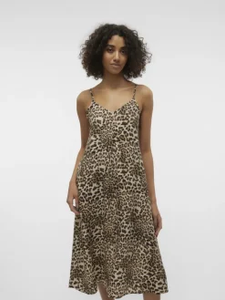 Vero Moda Kleider*VMJOSIE CALF SINGLET DRESS WVN GA sandshell