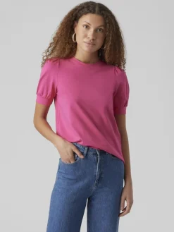 Vero Moda Shirts*VMKERRY 2/4 O-NECK TOP VMA JRS NOOS pink yarrow