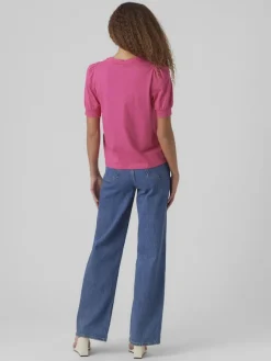 Vero Moda Shirts*VMKERRY 2/4 O-NECK TOP VMA JRS NOOS pink yarrow