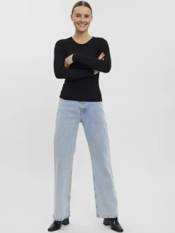 Vero Moda Pullover & Sweatshirts*VMKIKI LS O-NECK RIB BLOUSE GA NOOS black1