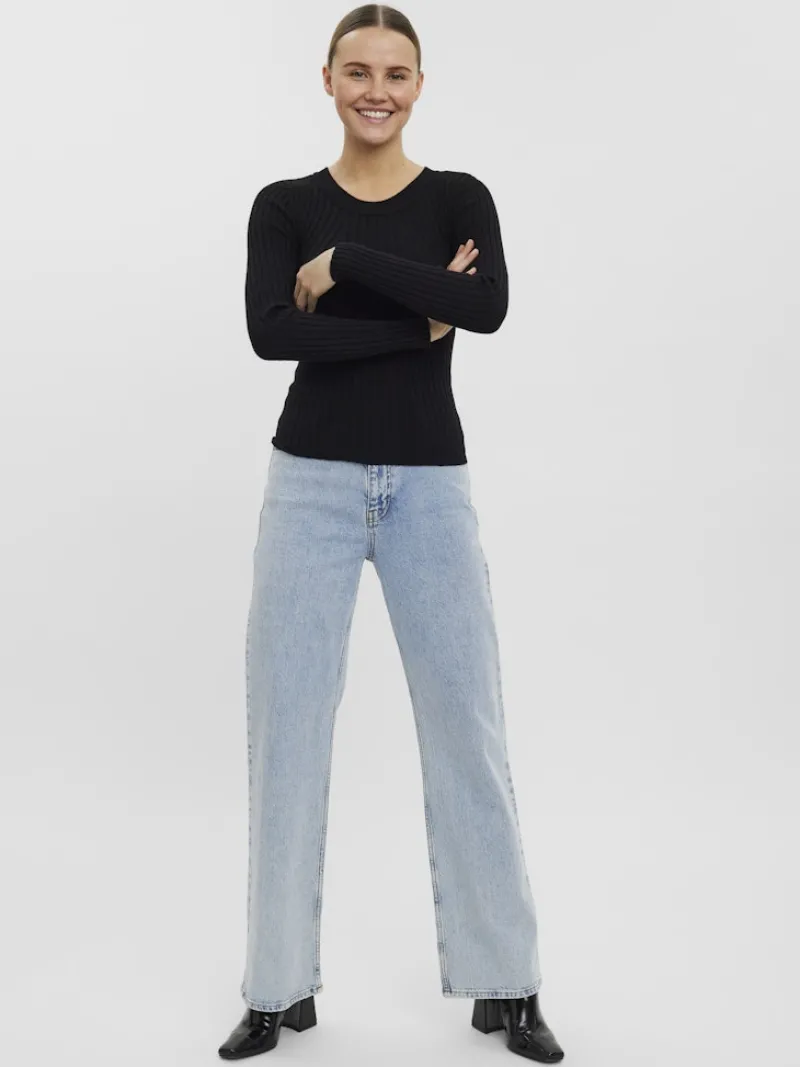 Vero Moda Pullover & Sweatshirts*VMKIKI LS O-NECK RIB BLOUSE GA NOOS black1