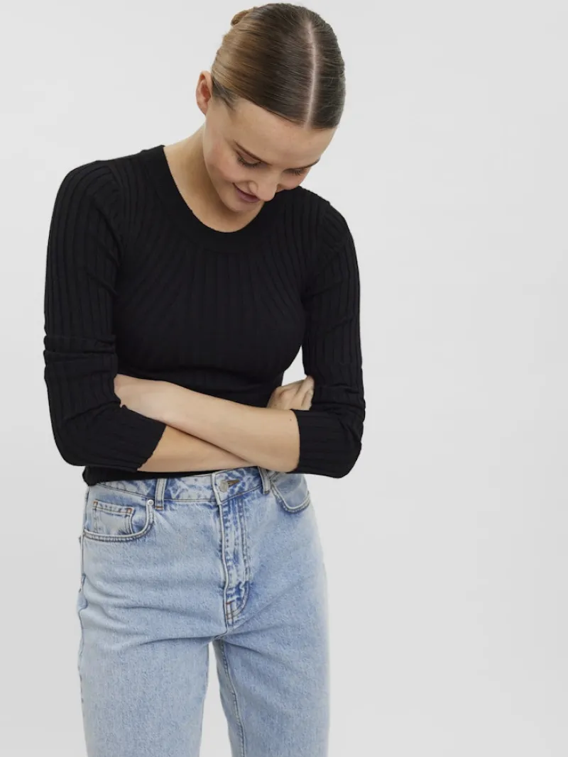 Vero Moda Pullover & Sweatshirts*VMKIKI LS O-NECK RIB BLOUSE GA NOOS black1