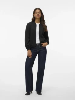 Vero Moda Pullover & Sweatshirts*VMKIMIKO LS SHORT JERSEY BOMBER NOOS Black
