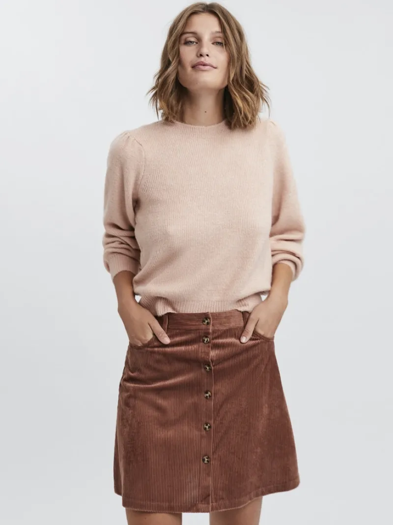 Vero Moda Pullover & Sweatshirts*VMLEFILE LS O-NECK PUFF BLOUSE COLOR Sepia Rose