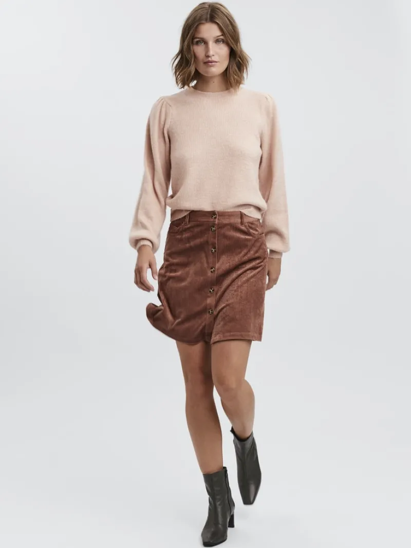 Vero Moda Pullover & Sweatshirts*VMLEFILE LS O-NECK PUFF BLOUSE COLOR Sepia Rose