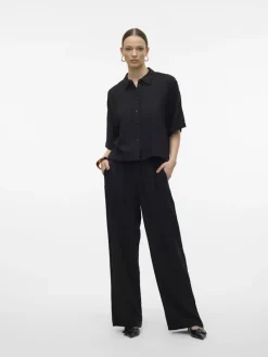 Vero Moda Hosen*VMLINN HW PANTS WVN NOOS Black