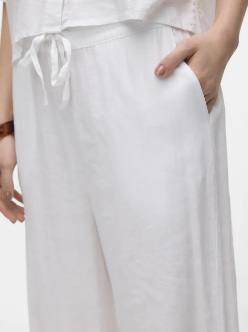 Vero Moda Hosen*VMLINN HW PANTS WVN NOOS Snow White