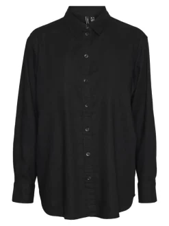 Vero Moda Blusen*VMLINN LS SHIRT WVN NOOS Black